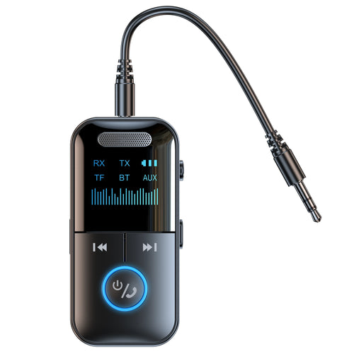 Bluetooth 5.4 Aux Adapter Audio Receiver Transmitter 3.5Mm Jack LED Display for Car/Home Stereo/Wired Headphones/Speaker/Tv