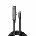 Sideways Phone Charger,Invisible Stand Charging Cable,Built in Phone Stand Charging Cord with Folding Phone Stand 2-In-1 Holder